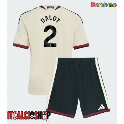 Manchester United Diogo Dalot #2 Terza Maglia Bambino 2026-27 Manica Corta (+ Pantaloni corti)